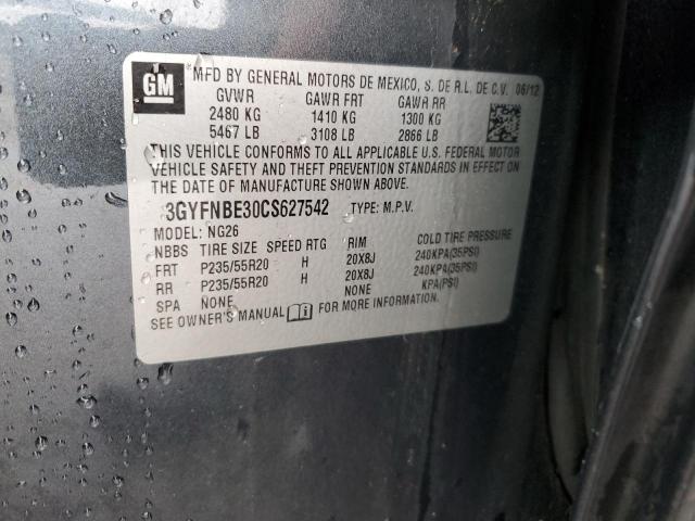 3GYFNBE30CS627542 - 2012 CADILLAC SRX PERFORMANCE COLLECTION Сұр фото 13