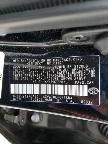 4T1T11AK4PU777070 - 2023 TOYOTA CAMRY SE NIGHT SHADE BLACK photo 13