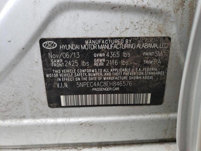 5NPEC4AC8EH846576 - 2014 HYUNDAI SONATA SE SILVER photo 12