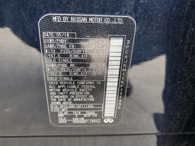 3PCAJ5M11KF111436 - 2019 INFINITI QX50 ESSENTIAL BLUE photo 13