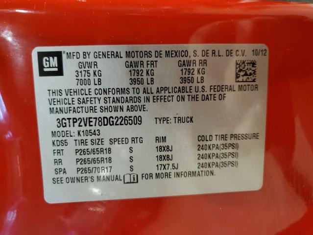 3GTP2VE78DG226509 - 2013 GMC SIERRA K1500 SLE RED photo 12