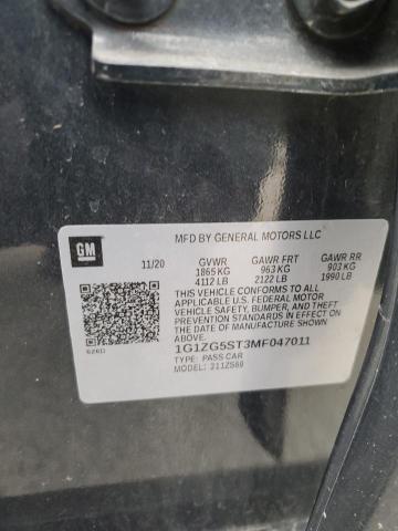 1G1ZG5ST3MF047011 - 2021 CHEVROLET MALIBU RS GRAY photo 12