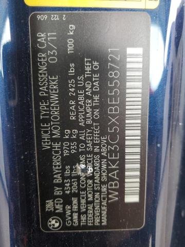 WBAKE3C5XBE558721 - 2011 BMW 328 I BLUE photo 12