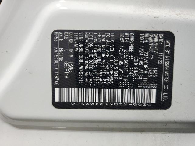 JN8BT3BB3PW468218 - 2023 NISSAN ROGUE SV WHITE photo 14