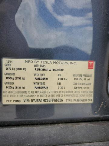 5YJSA1H26EFP66826 - 2014 TESLA MODEL S 灰色 照片 13