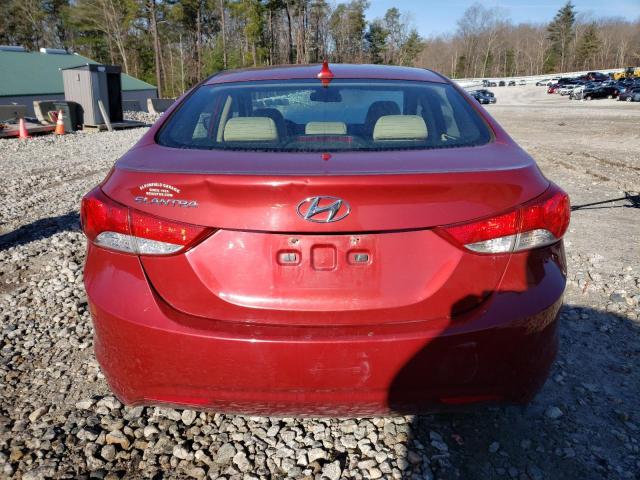 KMHDH4AE6CU463653 - 2012 HYUNDAI ELANTRA GLS RED photo 6