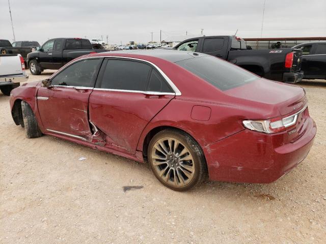 1LN6L9RP2H5612197 - 2017 LINCOLN CONTINENTA RESERVE BURGUNDY photo 2