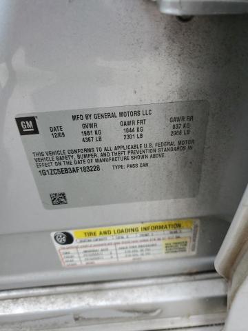 1G1ZC5EB3AF183228 - 2010 CHEVROLET MALIBU 1LT 银色 照片 12