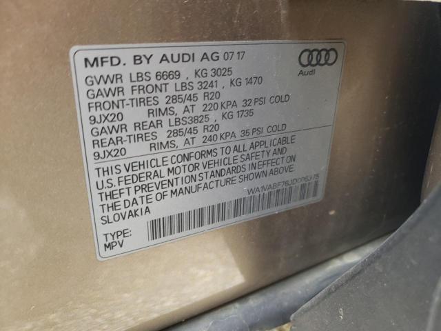 WA1VABF76JD006375 - 2018 AUDI Q7 PRESTIGE BEIGE photo 13