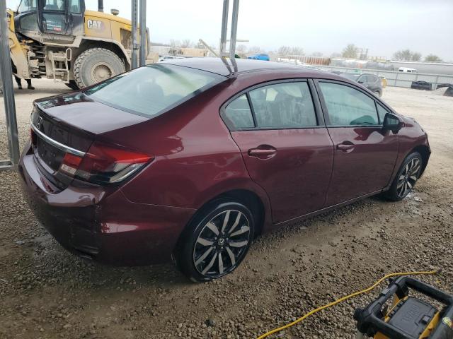 19XFB2F97FE078068 - 2015 HONDA CIVIC EXL BURGUNDY photo 3