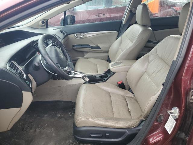 19XFB2F97FE078068 - 2015 HONDA CIVIC EXL BURGUNDY photo 7