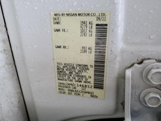 1N4AL2AP6CC146852 - 2012 NISSAN ALTIMA BASE WHITE photo 12