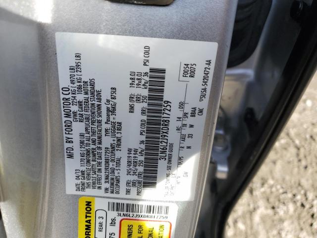 3LN6L2J9XDR817259 - 2013 LINCOLN MKZ SILVER photo 12