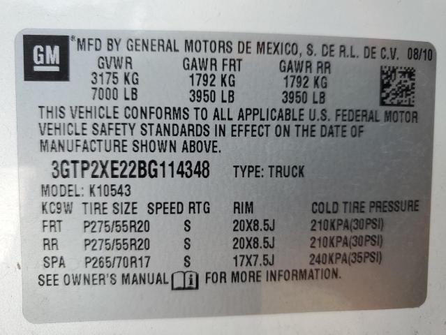 3GTP2XE22BG114348 - 2011 GMC SIERRA K1500 DENALI CREAM photo 12