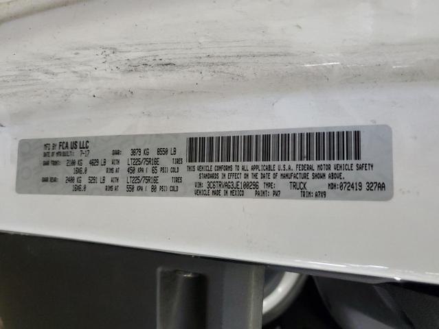 3C6TRVAG3JE100296 - 2018 RAM PROMASTER 1500 STANDARD WHITE photo 13