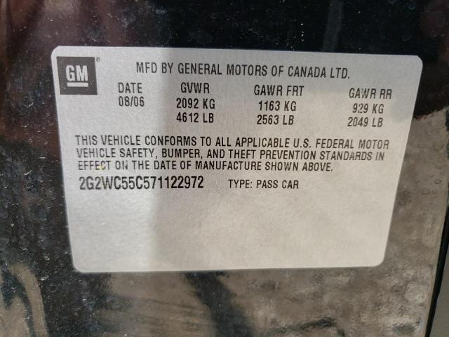 2G2WC55C571122972 - 2007 PONTIAC GRAND PRIX GXP BLACK photo 13