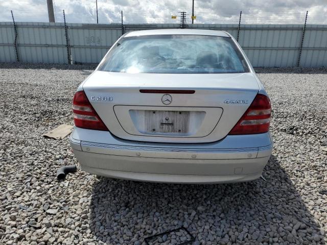 WDBRF92H37F928856 - 2007 MERCEDES-BENZ C 280 4MATIC SILVER photo 6