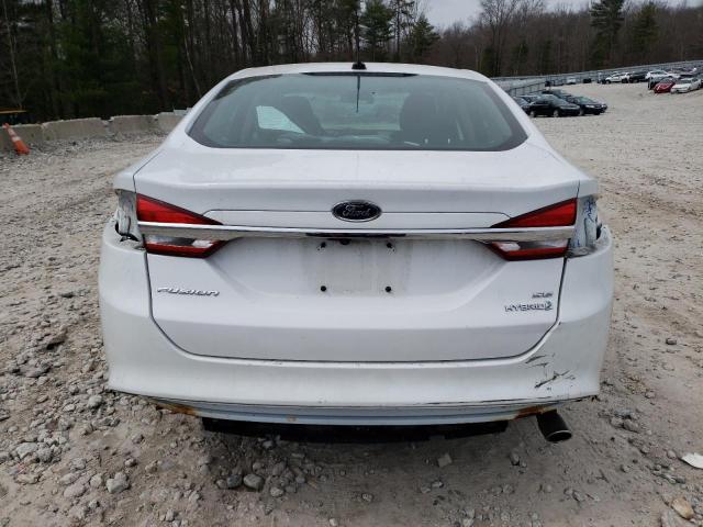 3FA6P0LU9HR315398 - 2017 FORD FUSION SE HYBRID WHITE photo 6