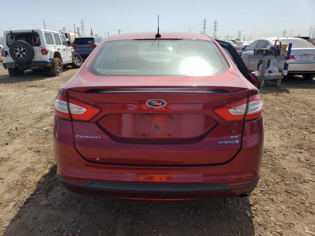 3FA6P0LU1GR178858 - 2016 FORD FUSION SE HYBRID RED photo 6