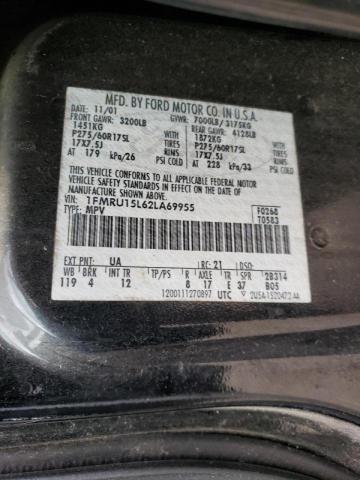 1FMRU15L62LA69955 - 2002 FORD EXPEDITION XLT BLACK photo 13