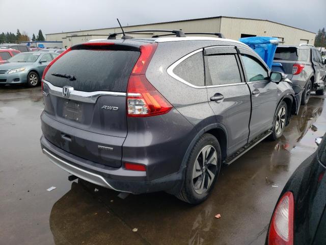 5J6RM4H9XFL031487 - 2015 HONDA CR-V TOURING GRAY photo 3