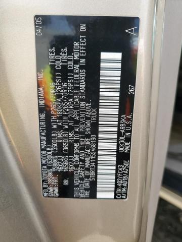 5TBRT34115S468190 - 2005 TOYOTA TUNDRA ACCESS CAB SR5 TAN photo 12