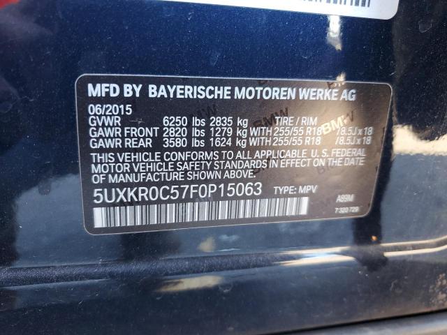 5UXKR0C57F0P15063 - 2015 BMW X5 XDRIVE35I BLUE photo 12