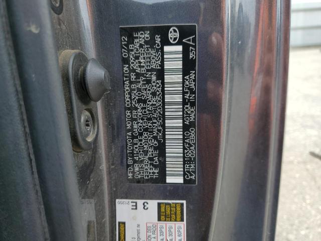 JTKJF5C72D3053434 - 2013 TOYOTA SCION TC გრაფიტი ფოტო 12