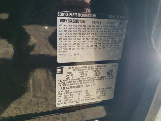 LRBFX2SA6KD013921 - 2019 BUICK ENVISION ESSENCE Սև լուսանկար 13