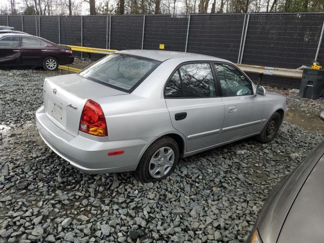 KMHCG45C74U509838 - 2004 HYUNDAI ACCENT GL SILVER photo 3