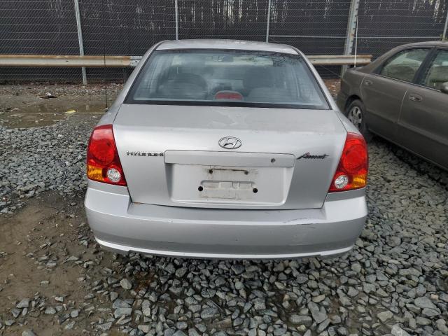 KMHCG45C74U509838 - 2004 HYUNDAI ACCENT GL SILVER photo 6