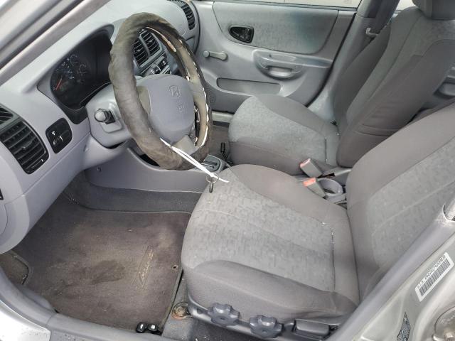 KMHCG45C74U509838 - 2004 HYUNDAI ACCENT GL SILVER photo 7