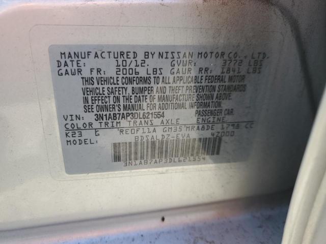 3N1AB7AP3DL621554 - 2013 NISSAN SENTRA S SILVER photo 12