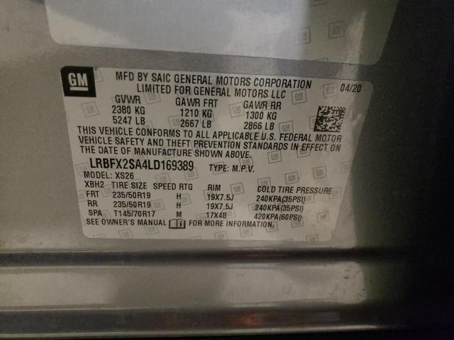 LRBFX2SA4LD169389 - 2020 BUICK ENVISION ESSENCE Մոխրագույն լուսանկար 12