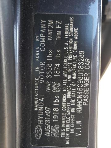 KMHCN46C98U183289 - 2008 HYUNDAI ACCENT GLS GRAY photo 12