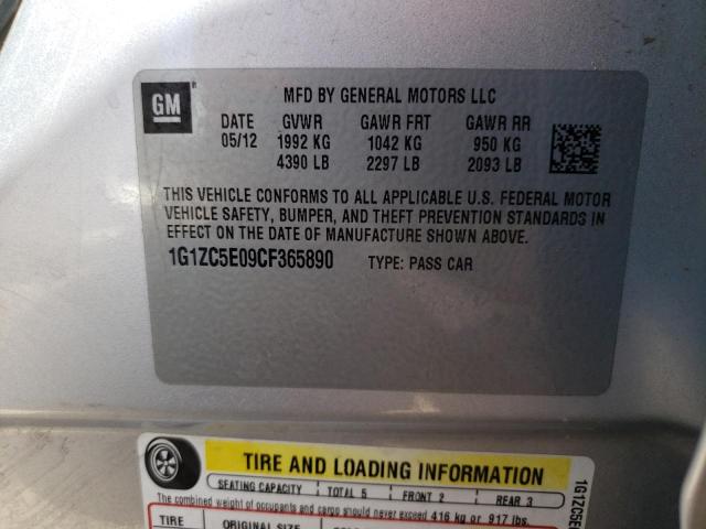 1G1ZC5E09CF365890 - 2012 CHEVROLET MALIBU 1LT SILVER photo 13