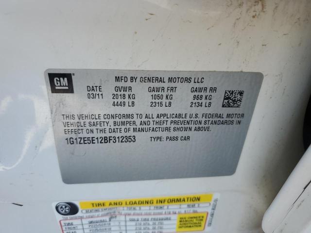 1G1ZE5E12BF312353 - 2011 CHEVROLET MALIBU LTZ თეთრი ფოტო 12