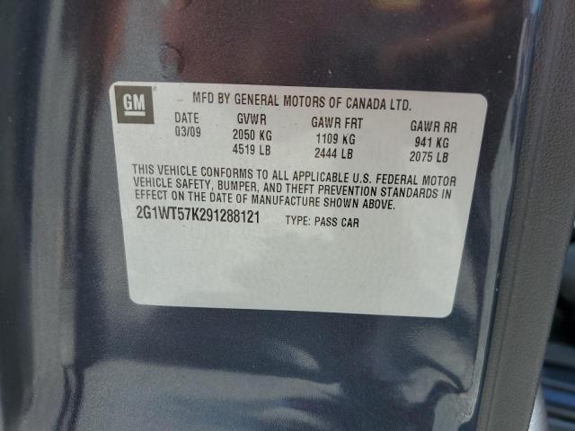 2G1WT57K291288121 - 2009 CHEVROLET IMPALA 1LT Grafit fotoğraf 12