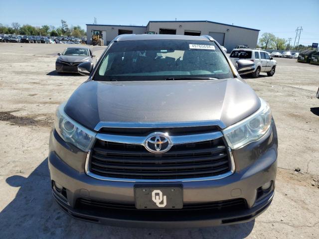 5TDKKRFH2FS104774 - 2015 TOYOTA HIGHLANDER XLE GRAY photo 5
