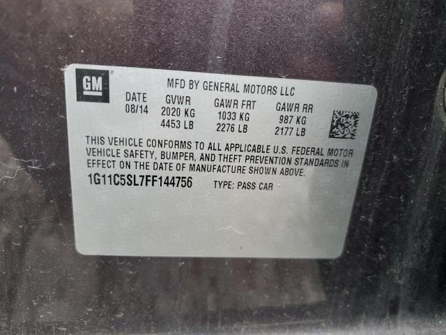 1G11C5SL7FF144756 - 2015 CHEVROLET MALIBU 1LT PURPLE photo 12