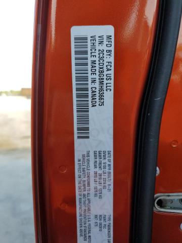 2C3CDXBG8MH636675 - 2021 DODGE CHARGER SXT ORANGE photo 12