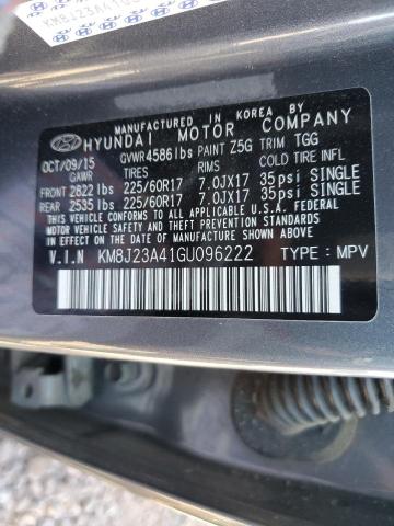 KM8J23A41GU096222 - 2016 HYUNDAI TUCSON SE GRAY photo 12