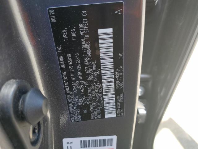5TDGZRAH8LS509817 - 2020 TOYOTA HIGHLANDER XLE GRAY photo 12