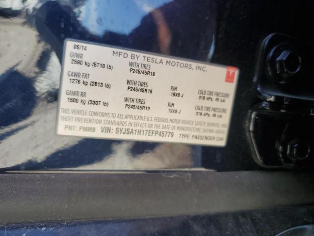 5YJSA1H17EFP45779 - 2014 TESLA MODEL S Mavi foto 12