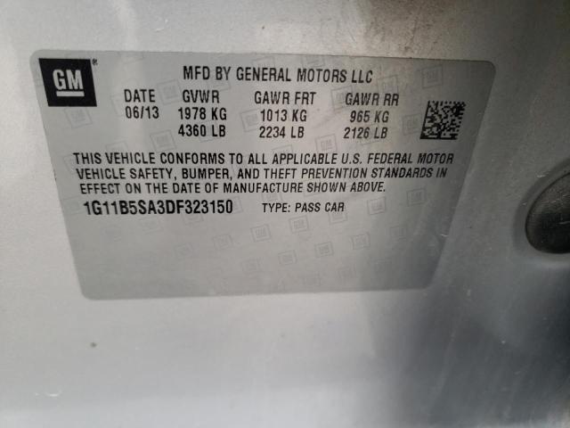 1G11B5SA3DF323150 - 2013 CHEVROLET MALIBU LS SILVER photo 12