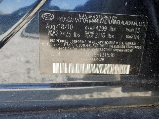 5NPEC4ACXBH131536 - 2011 HYUNDAI SONATA SE BLUE photo 12