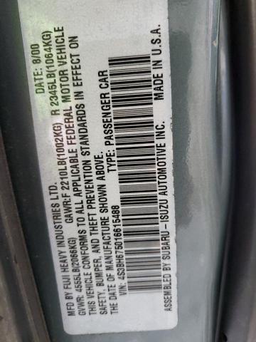 4S3BH675016615488 - 2001 SUBARU LEGACY OUTBACK AWP 青色 照片 13