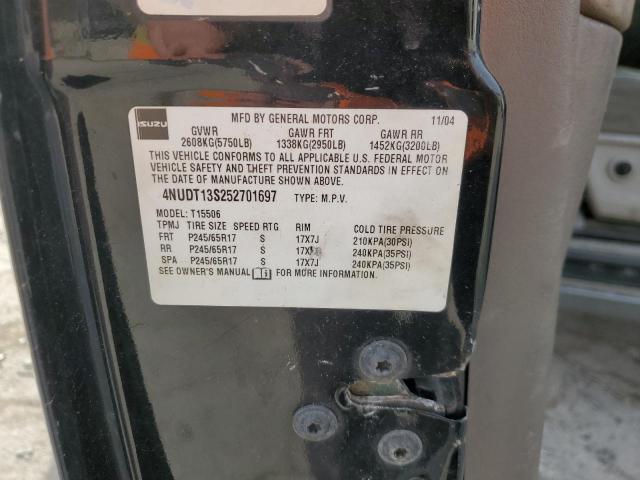 4NUDT13S252701697 - 2005 ISUZU ASCENDER S შავი ფოტო 13