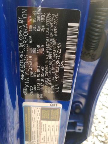 KNDEUCA28M7152245 - 2021 KIA SELTOS S BLUE photo 13