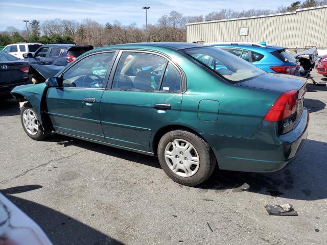 1HGES16531L005140 - 2001 HONDA CIVIC LX GREEN photo 2